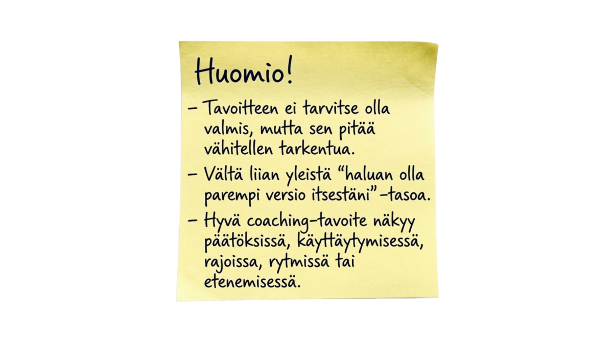 Mitä asioita voi tuoda coachingiin?