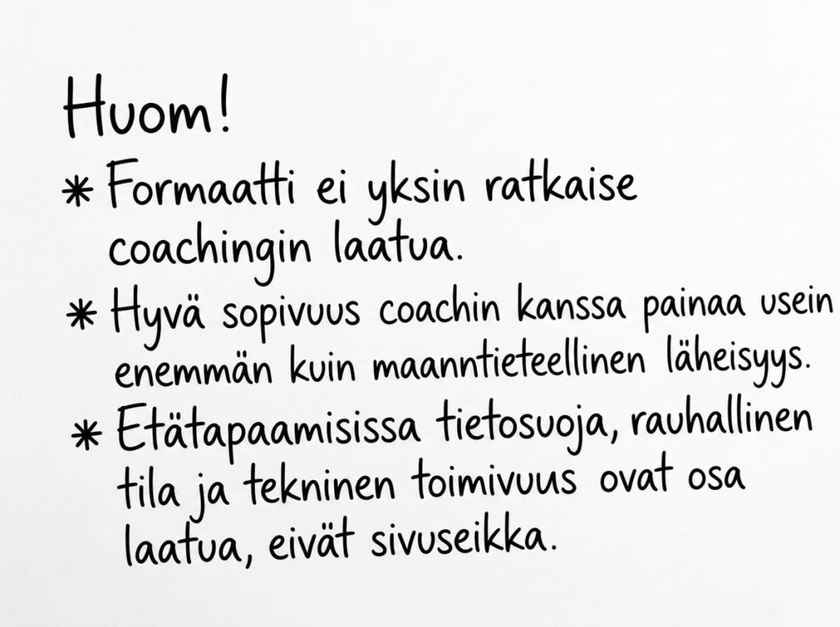 Remote or live - valmentajan valintaa